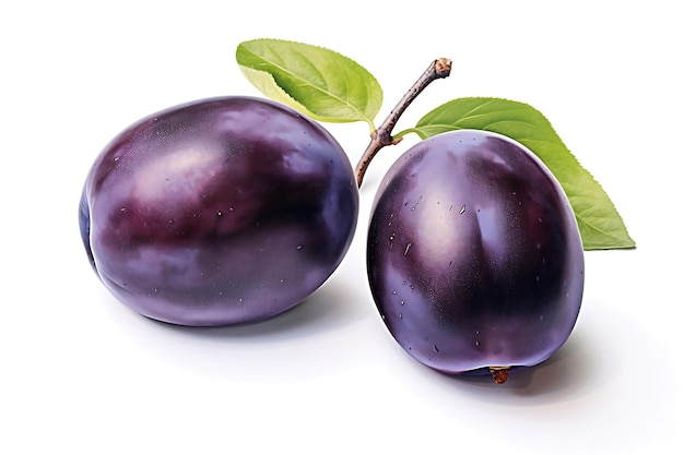 Foto damson pflaumen auf weißem hintergrund frische damson pflaumen