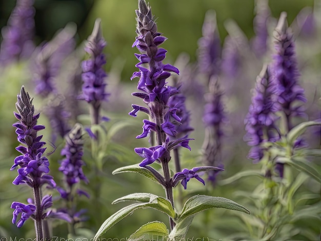 Dan Shen Salvia miltiorrhiza en el jardín.