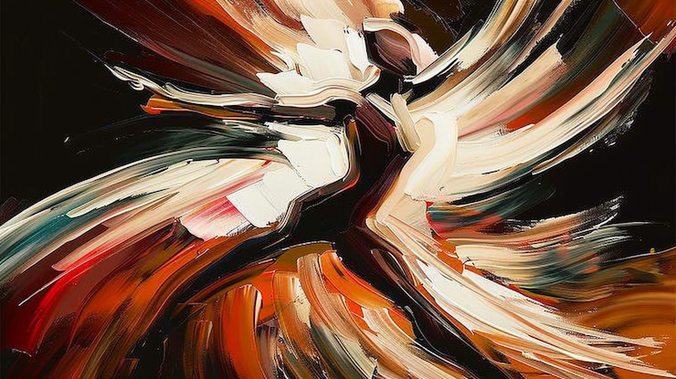Foto dana abstrata em pinceladas vibrantes