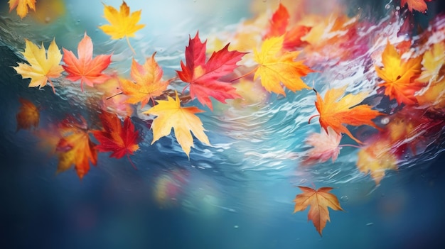 Dança colorida das folhas de outono gerada por IA