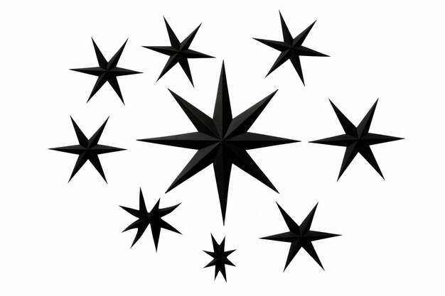 Dança das Estrelas Negras em uma Superfície Branca ou Claro PNG Fundo Transparente