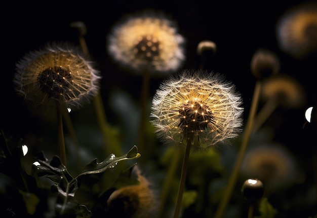 Dandelion close-up de flor na natureza para primavera e jardim de fundo natural