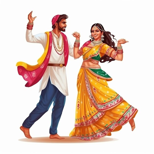 Foto dandiya-nachtfeier am navratri, garba-tanz, generative ai