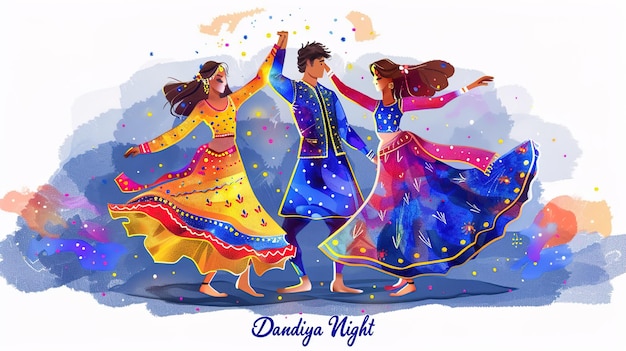 Foto dandiya-nachtfeier am navratri