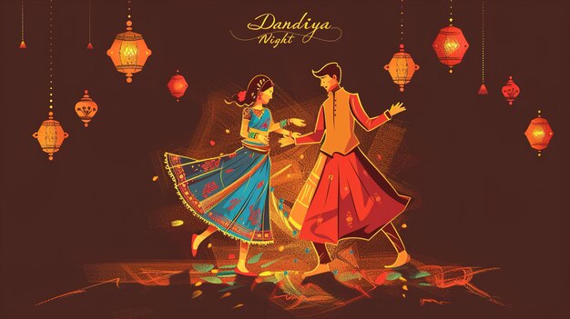 Foto dandiya-nachtfeier am navratri