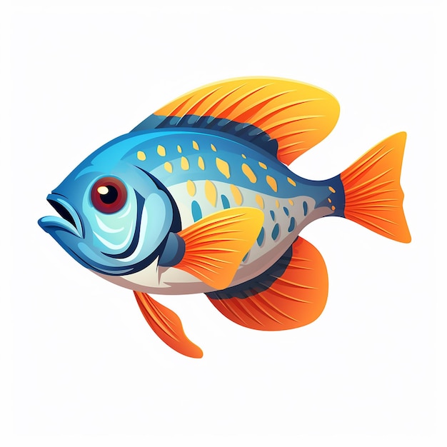 Danio amarelo peixe predador vetor peixe lutador cor beleza peixe colorido para lagoa