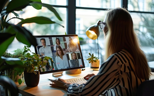 Foto dankbarkeit im virtuellen treffen