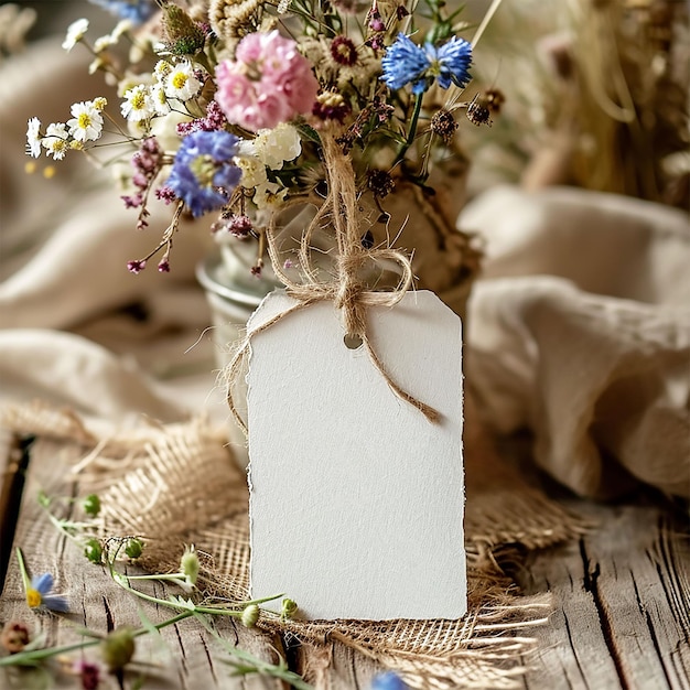 Dankeschön Geschenketikett-Mockup für Hochzeit Braut Dusche rustikale Hochzeit Gunst-Tag Rechteck-Etikett-Mockup