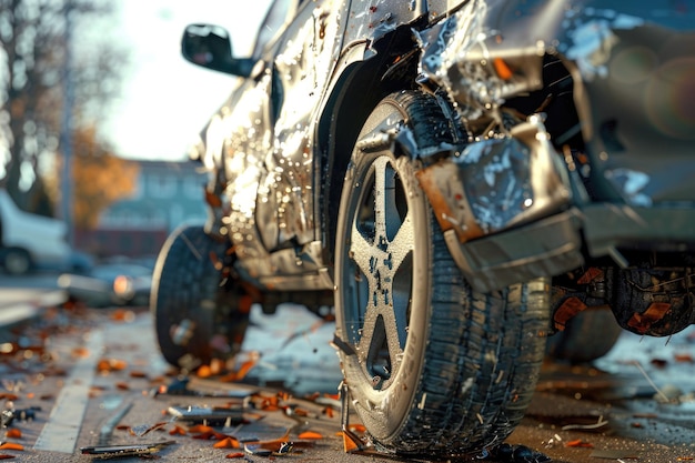 Daño frontal en un SUV