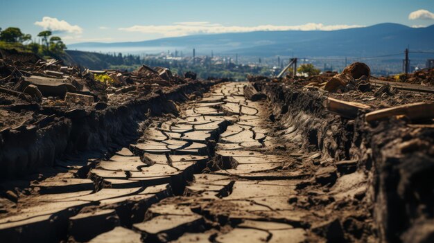 Daños en carreteras por terremoto