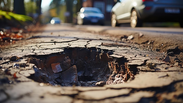 Danos nas estradas por terremoto