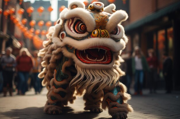 Foto danza de la calle del león chino