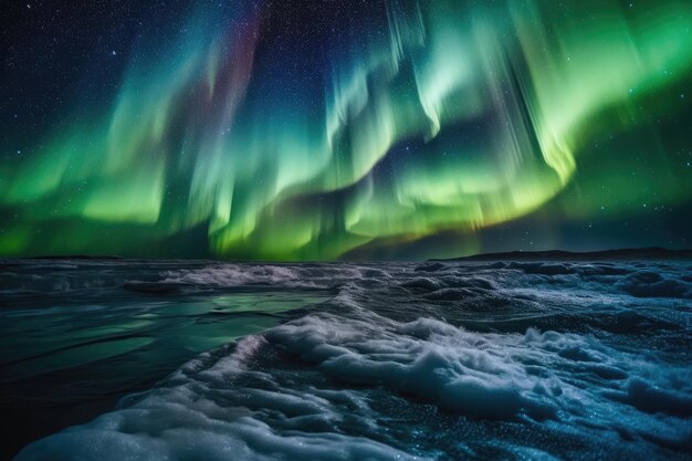 La danza celestial de las luces boreales Aurora magica generativa IA