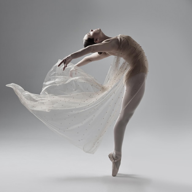 La danza es el lenguaje oculto de nuestras almas. Lleno de una hermosa joven bailarina de ballet ensayando en un estudio de baile.