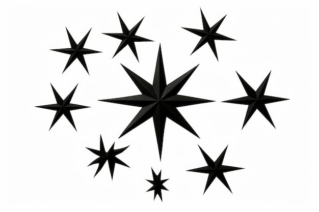 Foto la danza de las estrellas negras en una superficie blanca o clara png fondo transparente