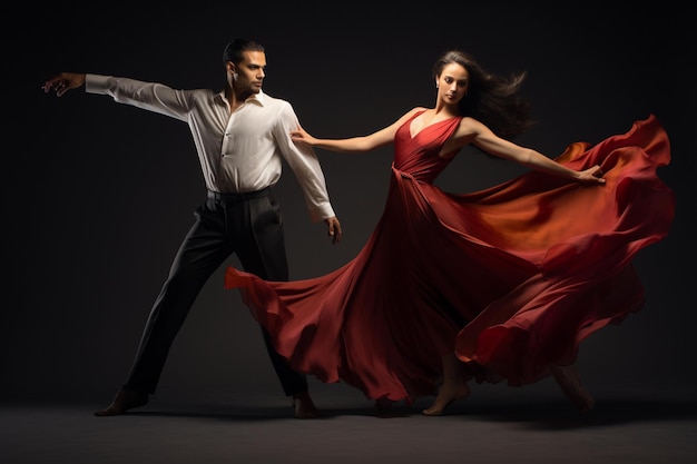 Foto la danza un estudio en rojo y negro