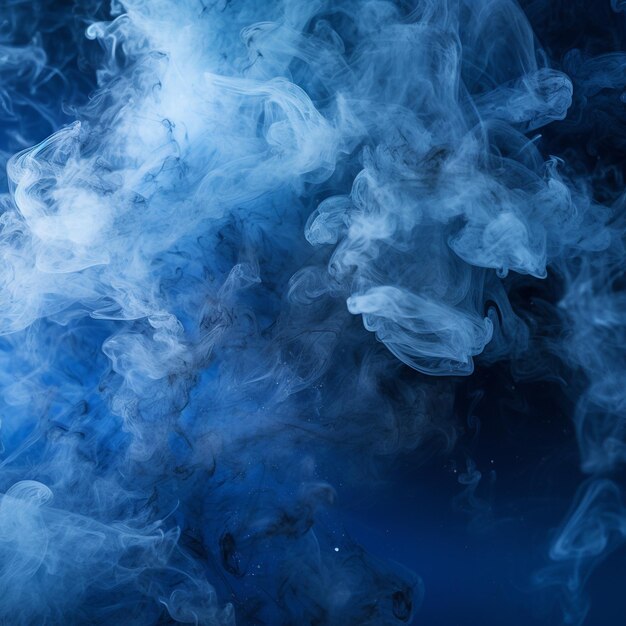 Foto la danza etérea del humo azul oscuro y blanco