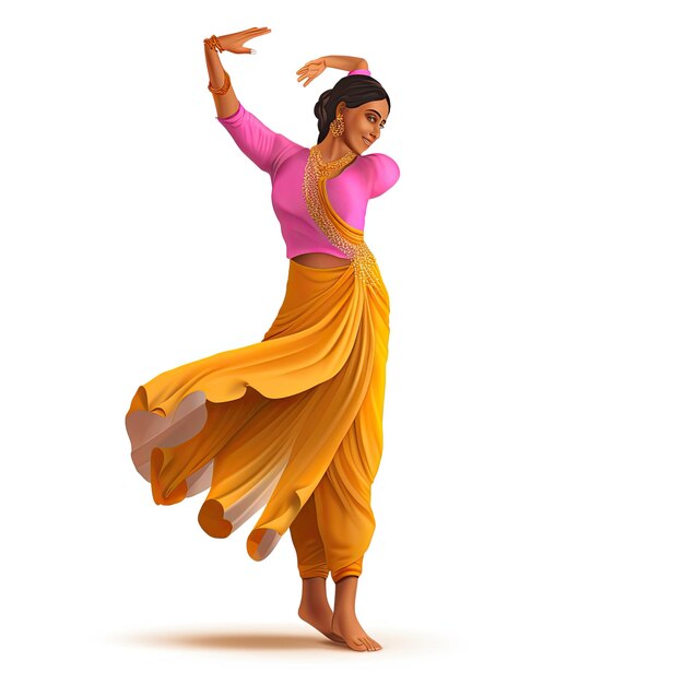 Foto danza india ilustración vectorial de la danza de la dama india