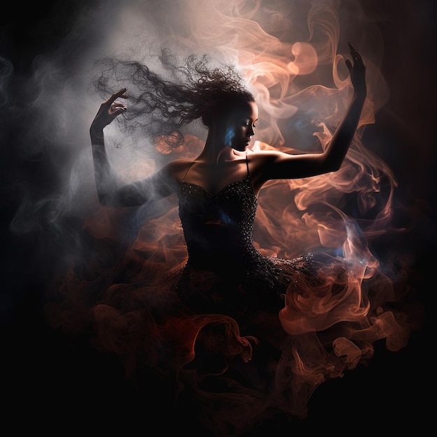 Foto danza de las llamas un ballet ardiente en arte digital danza de las llamas un ballet incendiario en arte digital