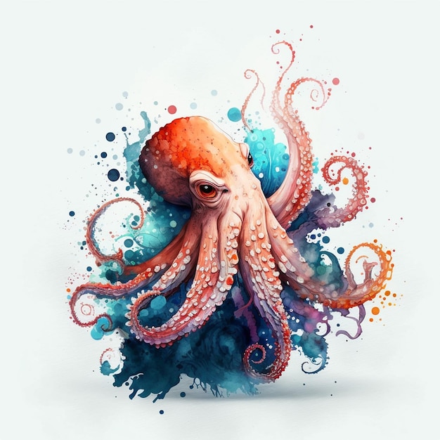 La danza del octopus místico Una encantadora ilustración vectorial