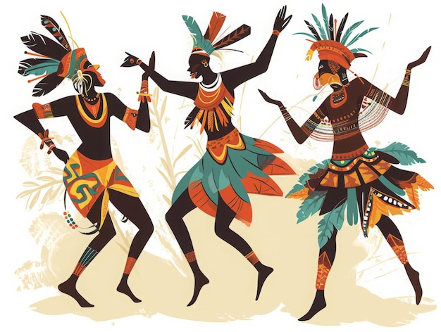 Danza tribal de los indígenas africanos y latinoamericanos e indios Celebración de la tradición
