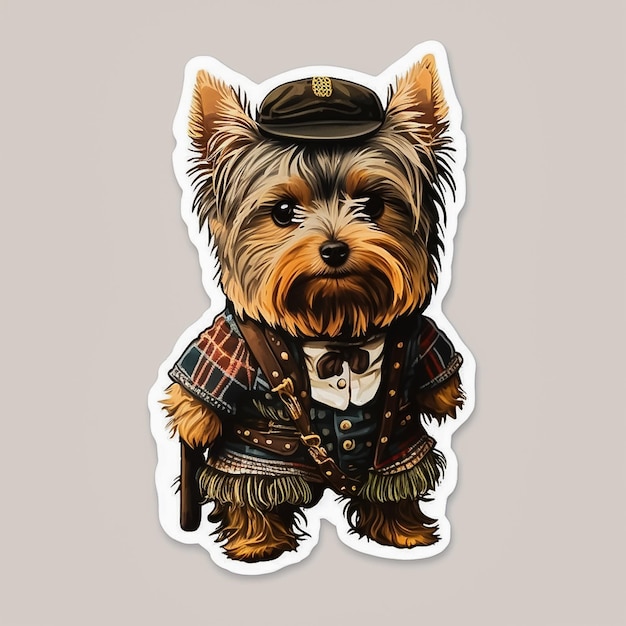 Dapper Dog in Suit Sticker Perfecto para cualquier ocasión Generado por IA