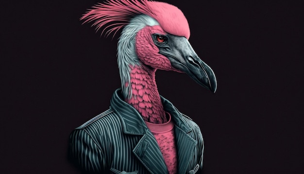 Dapper Flamingo Un personaje divertido e inusual en atuendo formal
