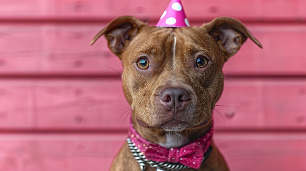 Dapper Pitbull Cachorro em Vestuário de Festa