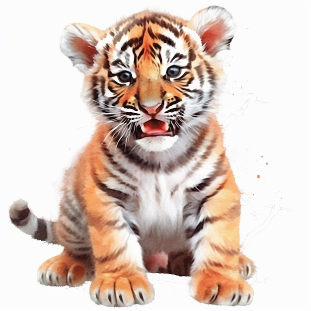 Dargestellt ist ein Tigerjunges mit dem Wort Tiger auf der Vorderseite.