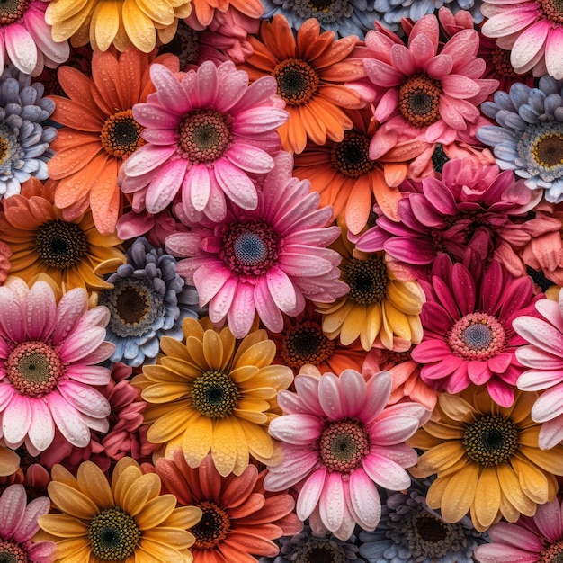 Dargestellt ist eine farbenfrohe Blumenpracht mit dem Wort „ auf der Unterseite.“