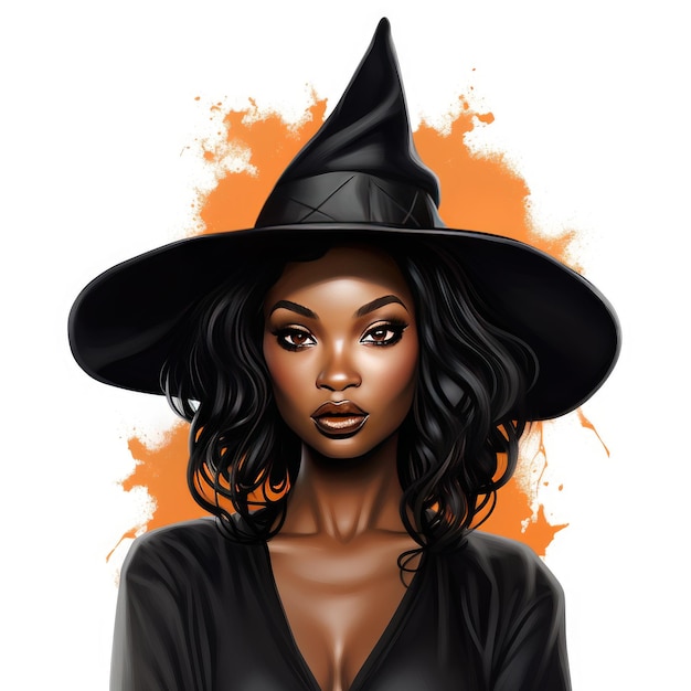 Dark Enchantress Kim Kardashian inspirou ilustração de Halloween com uma bruxa negra em um estilo Bla