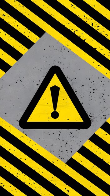 Foto dark grey background with black and yellow warning stripes vector vertical mobile wallpaper