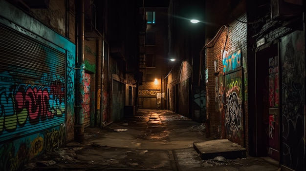 Foto dark gritty alleyway gerado pela ia