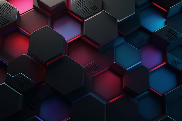 Foto dark hexagonal background with gradient color