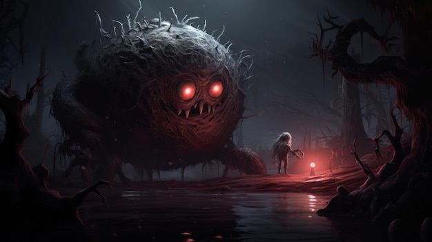 Dark Monster Game com Unreal Engine 5 Ilustrações intrincadas e bizarras