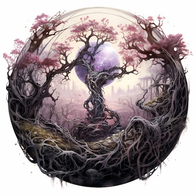 Dark World Tree y Discover a Captivating Masterpiece Venture Book Cover Wall Art POD Epic Beauty