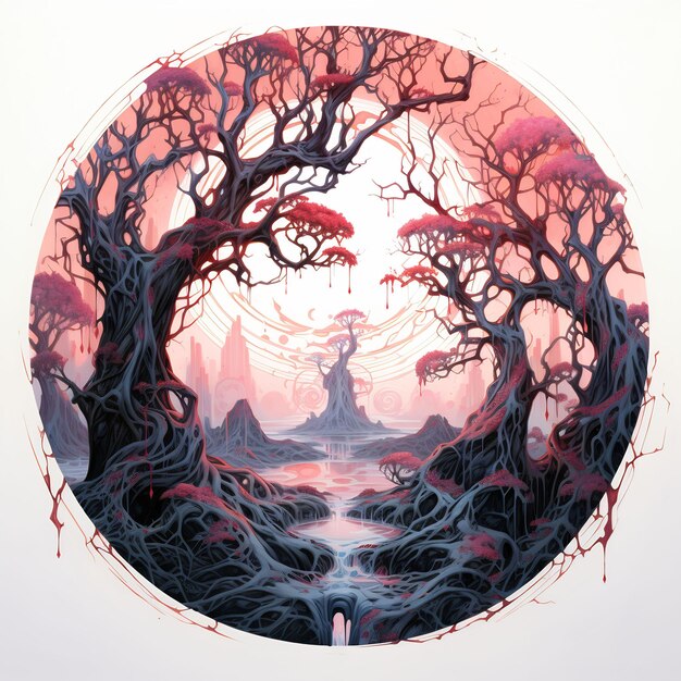 Dark World Tree y Discover a Captivating Masterpiece Venture Book Cover Wall Art POD Epic Beauty