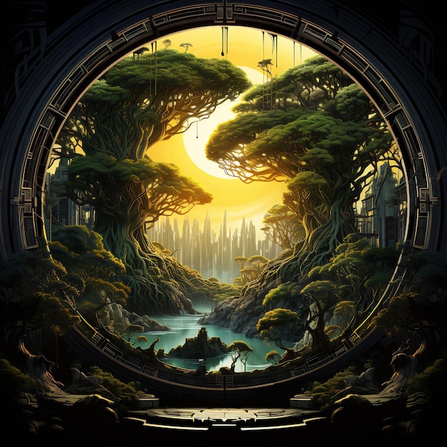 Dark World Tree und Discover a Fesselndes Meisterwerk Venture Book Cover Wall Art POD Epic Beauty