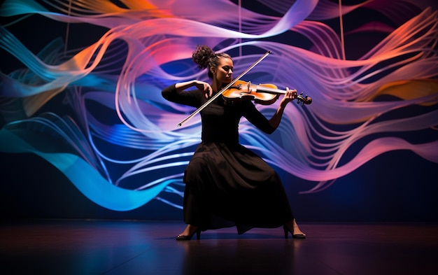 Foto darstellende künste vereinen harmonie in bewegung durch musik