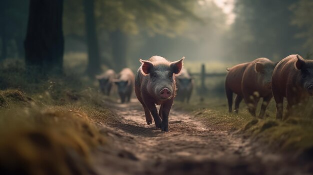 Darstellung einer Schweineherde