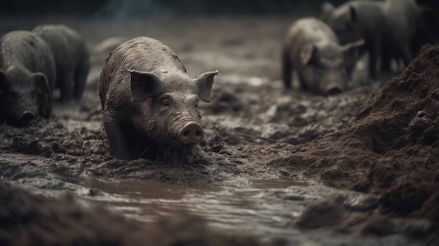 Darstellung einer Schweineherde