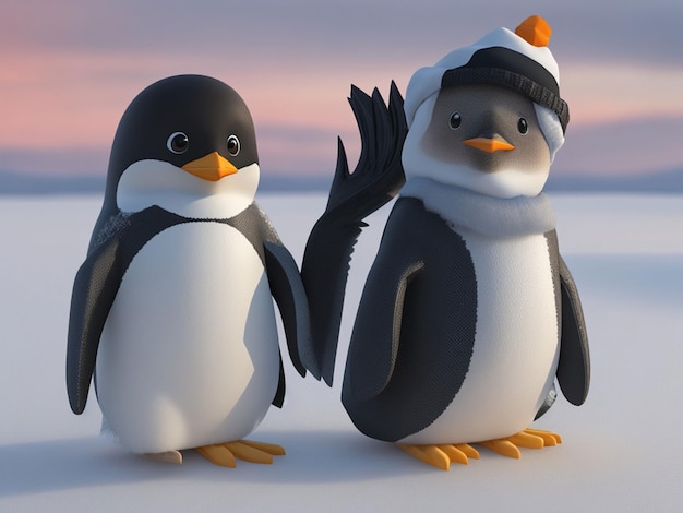 Darstellung eines niedlichen stehenden Pinguins