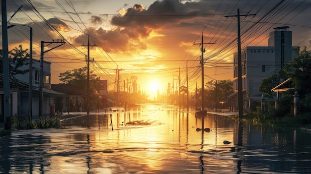 Darstellung extremer Wetterereignisse Überschwemmungen unterstreicht den Zusammenhang zwischen Klimawandel