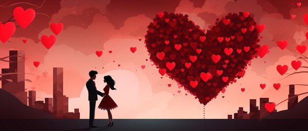 Darstellung von Liebe und Valentinstag