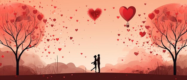 Darstellung von Liebe und Valentinstag