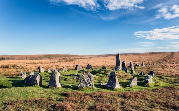 Dartmoor Stone Circle am Down Tor