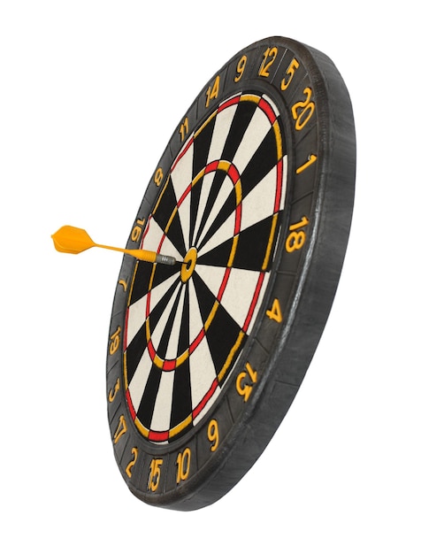 Dartscheibe mit Pfeil im Ziel