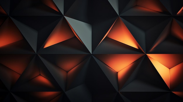 Das abstrakte 3D-Tapetendreieck leuchtet in modernem Orange