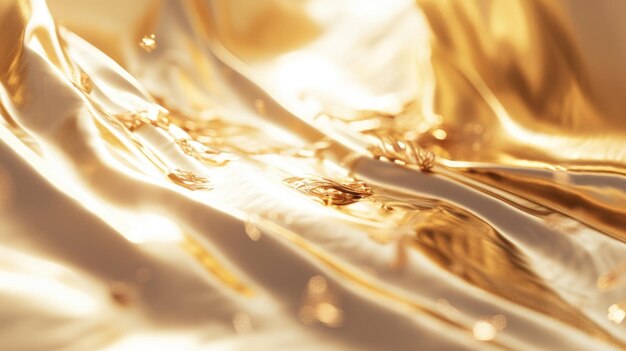 Das abstrakte Bild des Goldes, des Wassers oder der Flüssigkeit, hat sich durch Licht reflektiert.