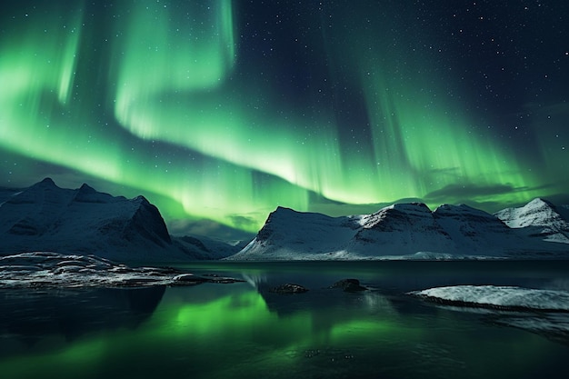 Das ätherische Polarlicht tanzt über den Nachthimmel